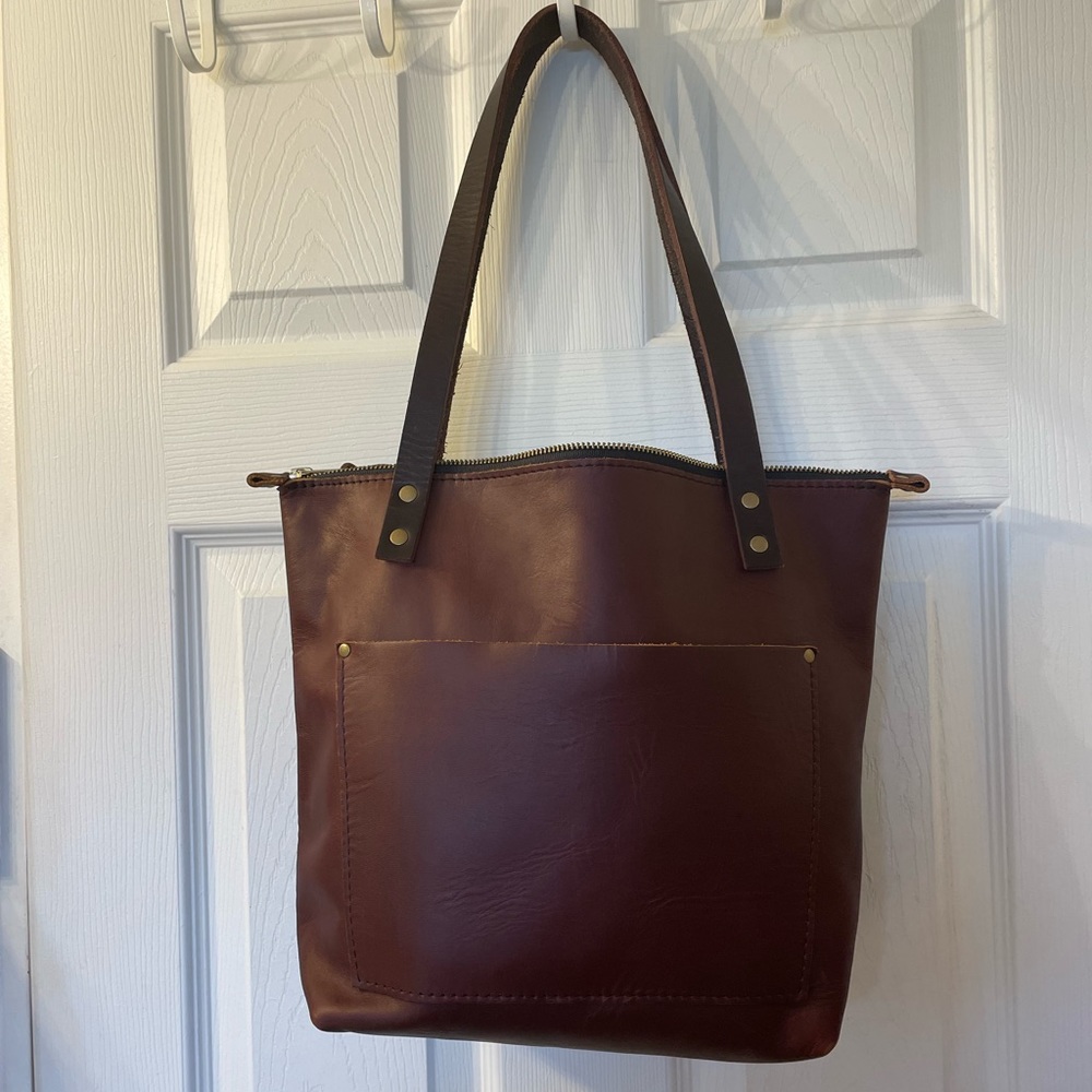 Portland Leather Tote in Deep Brown